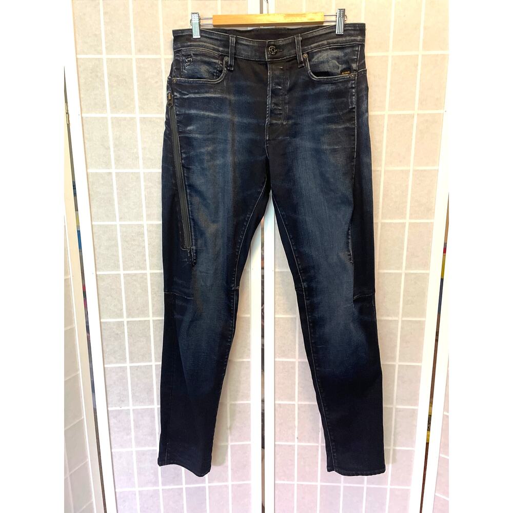 G-Star RAW Citishield 3D Slim Tapered Jeans 32x32 Dark Wash Moto Denim